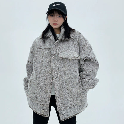 【24AW】【10～15日内発送】【アウター】シンプル 厚い保温 ゆったり 合わせやすい 綿入れコート【FCシリーズ】