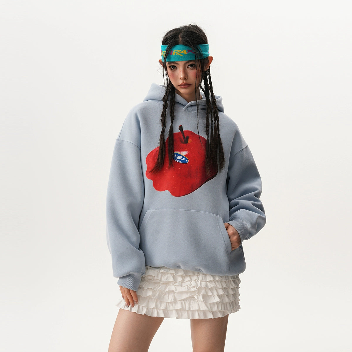 【60%OFF⭐️先行スタート！】【トップス】アップルプリント 男女兼用 ゆったり カジュアル パーカー【FCシリーズ】