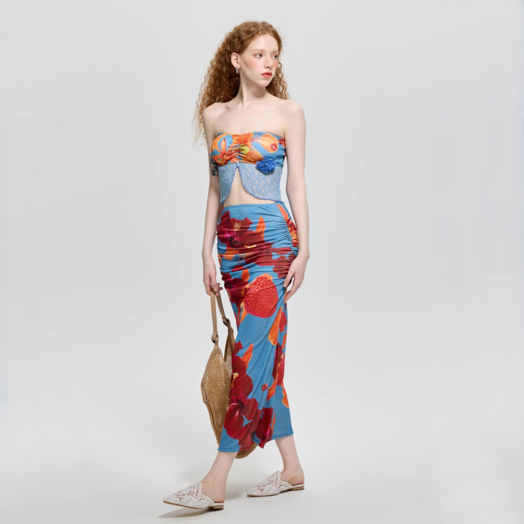 【グッズ】夏 ギャル系 ビキニ 水着＋スカート＋ショーツ 3点セット【SHシリーズ】