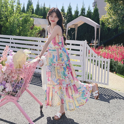 【ワンピース】夏新作 ドーパミンカラー キャミワンピース 少女感たっぷり ノースリーブワンピース【SHシリーズ】