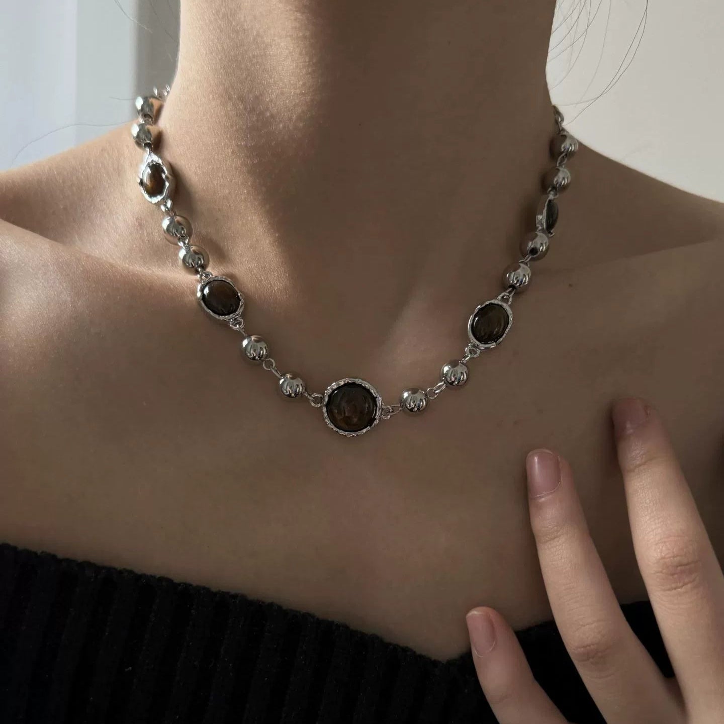 【🎁 B2G1｜先行スタート！】【グッズ】デザイン感 ネックレス レディース INS風 人気 ラグジュアリー クリスタル チョーカー アクセサリー