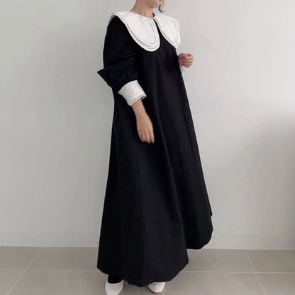 【24AW】【ワンピース】日系 chic 若見え 着痩せ 合わせやすい 長袖ワンピース