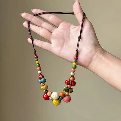 【🎁 B2G1｜先行スタート！】【グッズ】新中華風ヴィンテージ ネックレス｜民族風ロングニットチェーン｜個性派デザイン 鎖骨チェーン レディース