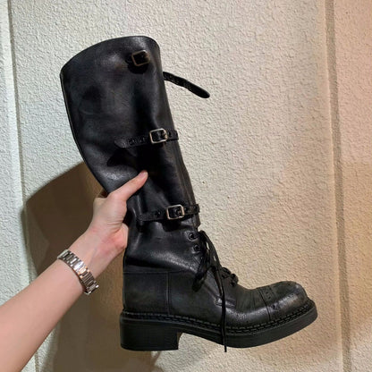 【シューズ】【15～20日内発送】春 秋 冬 厚底 ワイド筒周り マーチンブーツ 【JZシリーズ】