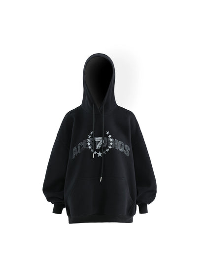 【トップス】秋冬新作 高見えロゴ×ゆるシルエット 体型カバー フード付きパーカー【FCシリーズ】