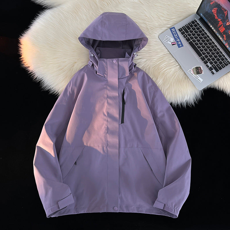 【アウター】ユニセックス アウトドア マウンテンパーカー ゆったりシルエット 3WAY仕様 着脱可能 カップル向け ジャケット【FCシリーズ】