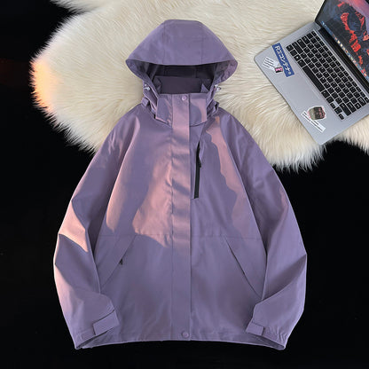 【アウター】ユニセックス アウトドア マウンテンパーカー ゆったりシルエット 3WAY仕様 着脱可能 カップル向け ジャケット【FCシリーズ】