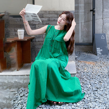 【ワンピース】ミントグリーン ノースリーブ ギャザー ワンピース 森ガール風 シャツワンピース 夏【JZシリーズ】