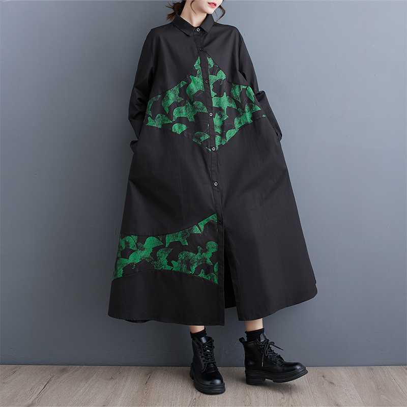 【ワンピース】春 秋 冬 アシンメトリー 配色切替 シャツワンピース 【AHシリーズ】