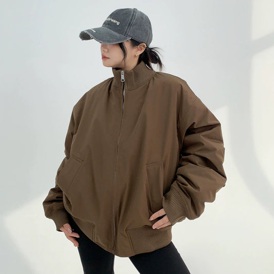 【24AW】【アウター】シンプル 高級感 ゆったり レトロ 綿入れコート【FCシリーズ】