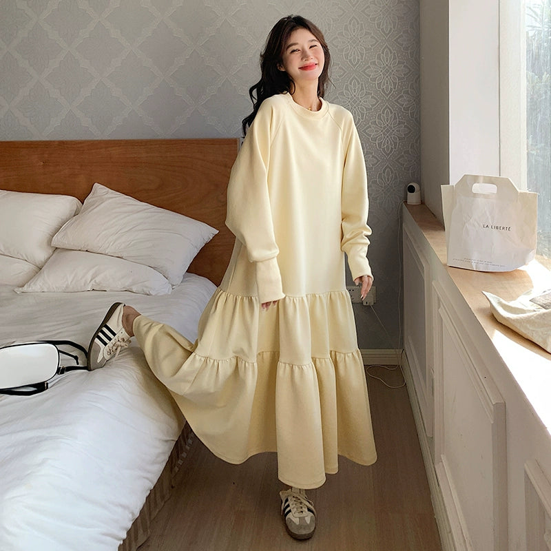 【ワンピース】リラックス感 スウェットワンピース 春秋 個性的 かわいい カジュアルゆったり 長袖ワンピース【JZシリーズ】