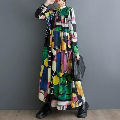 【ワンピース】春 秋 冬 大振裾 花柄 長袖 ワンピース 【SHシリーズ】