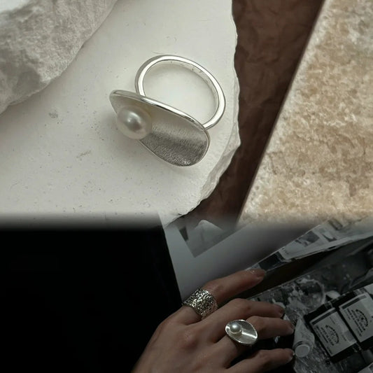 【グッズ】ヘアライン仕上げ しずく型  オープン リング 【JZシリーズ】