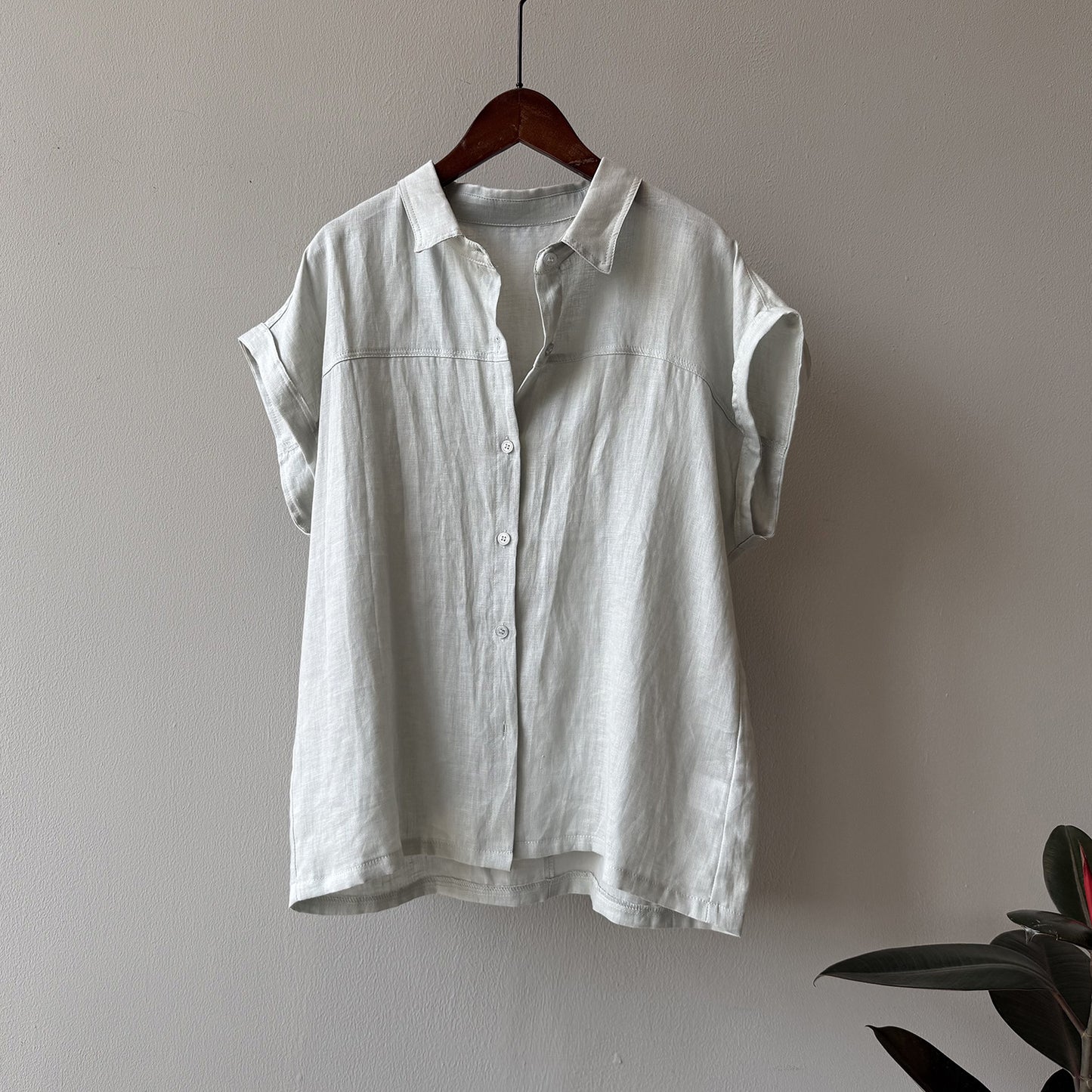 4color【トップス】リネン100% 韓国風 夏新作 無地 ゆったり 細見え シャツ【JZシリーズ】