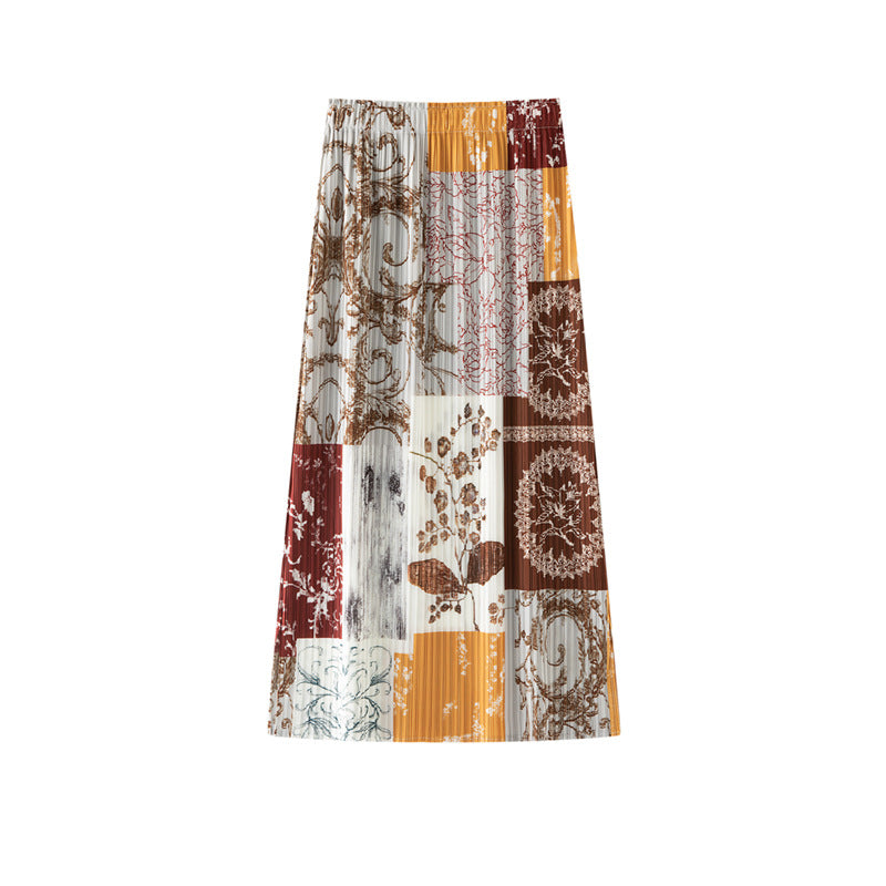 【ボトムス】夏 花柄  ハイウエスト プリーツ スカート 【SHシリーズ】