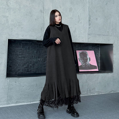 【ワンピース】春 秋 冬 Vネック レース  Aライン ワンピース 【AHシリーズ】