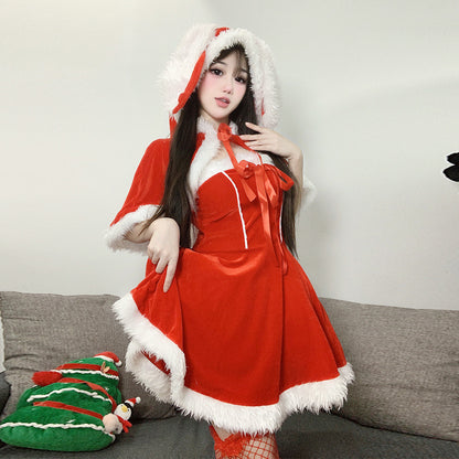 【クリスマス】サンタレッドワンピース 人気スウィート 可愛いステージコスチューム