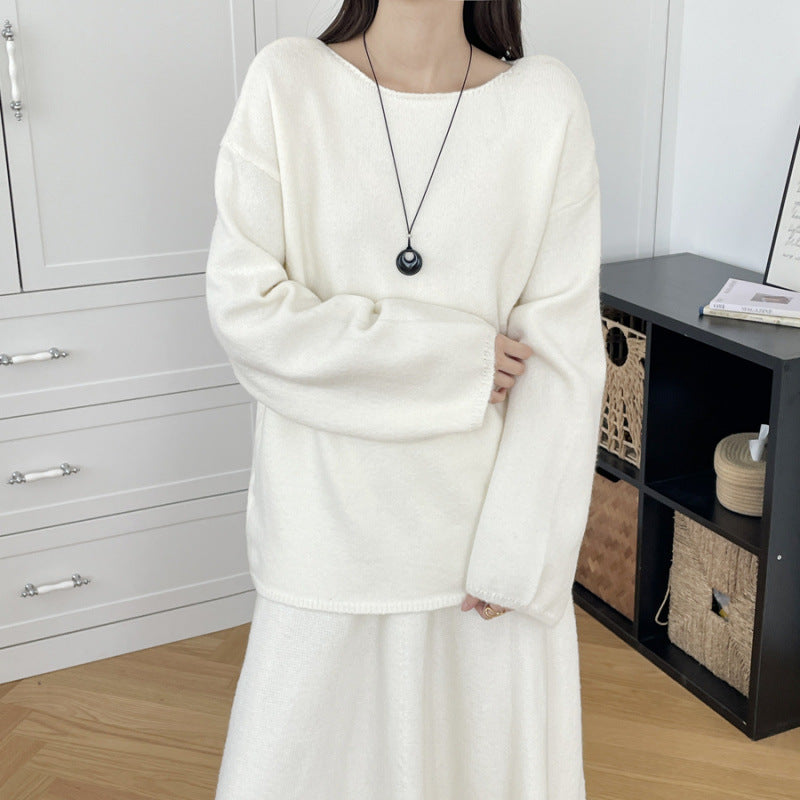 【セットアップ】春 秋 冬 ミディアム丈 セーター + ロングスカート 2点上下セット 【SNシリーズ】