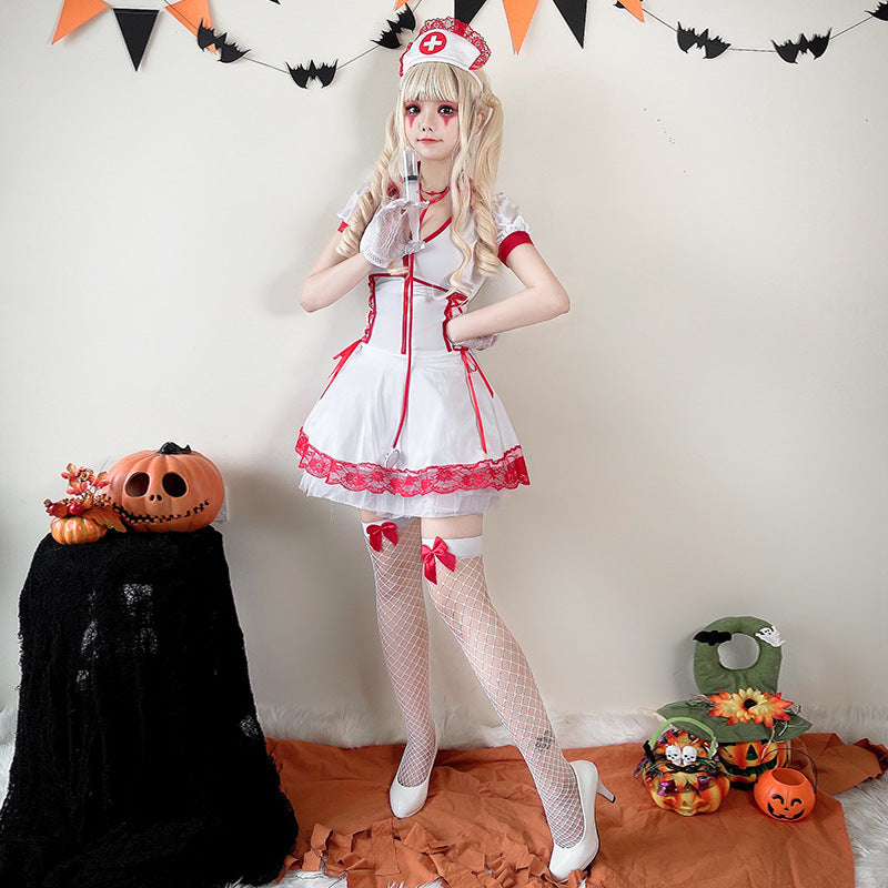 【ハロウィン】衣装 レディース セクシー ナース ドレス ゾンビ コスチューム 医者 パフォーマンス