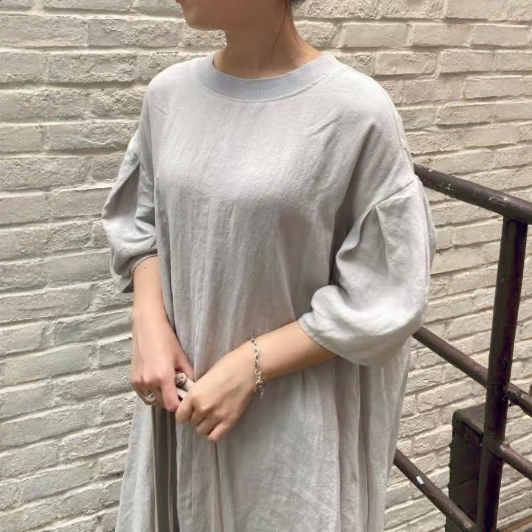 【ワンピース】シンプル ゆったり 半袖 ロングワンピース  【JZシリーズ】