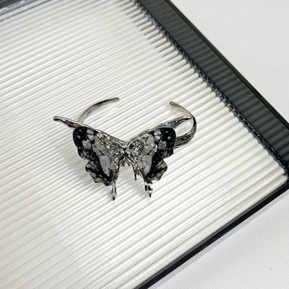 【🎁 B2G1｜先行スタート！】【グッズ】立体ブルーグラデーション バタフライ バングル レディース オープンタイプ 高級感 おしゃれ