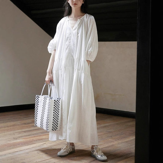 【ワンピース】リゾート風 リボン結び ロング 長袖 ワンピース 【JZシリーズ】