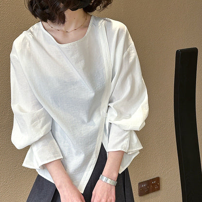 【トップス】春秋 韓国風 新作 シンプル 着痩せ シャツ【JZシリーズ】