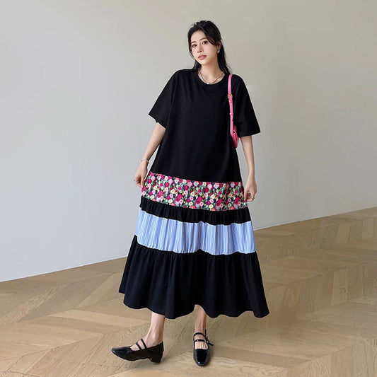 【ワンピース】切り替え 着回し力抜群 半袖 Tシャツワンピース 【SHシリーズ】