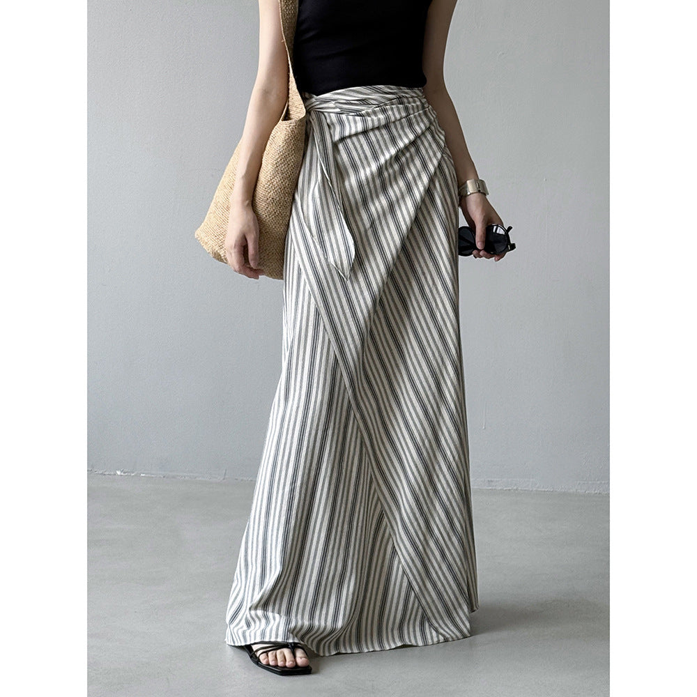 【来年夏再販】【ボトムス】夏 リゾート風 ウエストリボン Aライン スカート 【SNシリーズ】