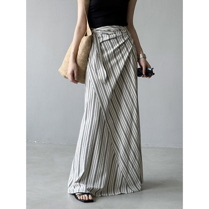 【来年夏再販】【ボトムス】夏 リゾート風 ウエストリボン Aライン スカート 【SNシリーズ】