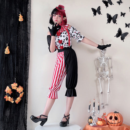 【ハロウィン】衣装 サーカス ピエロ コスプレ 大人用 魔術師 舞台 パフォーマンス コスチューム