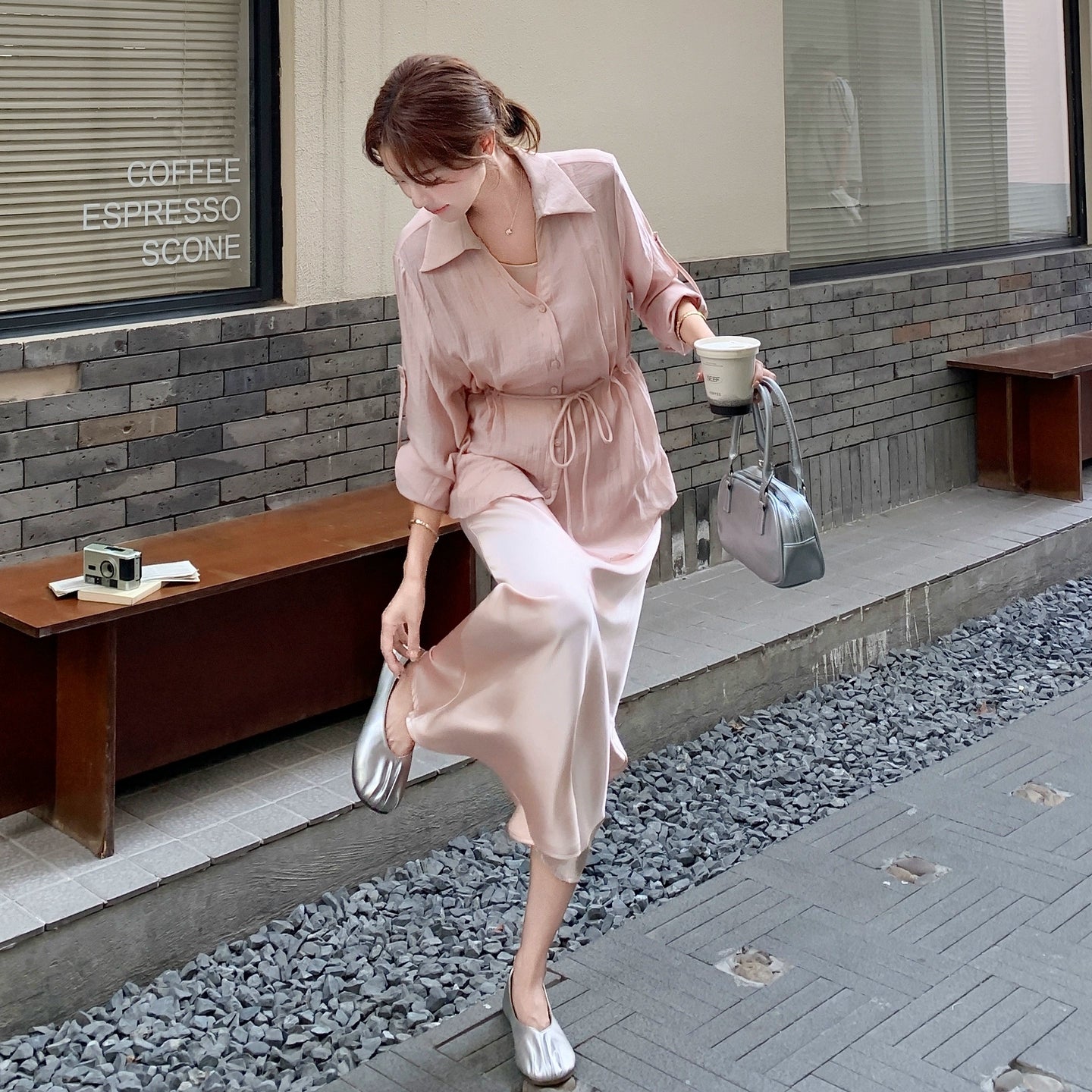 2点セット！【セットアップ 】薄手 UVカットシャツ＋ノースリーブワンピース レディース 夏 2025新作 【JZシリーズ】