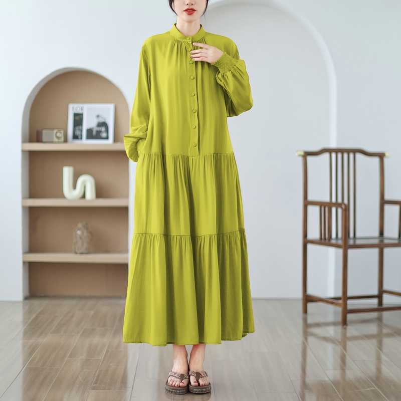 【ワンピース】春 秋 夏 大きいサイズ 細見え ロング ワンピース 【JZシリーズ】