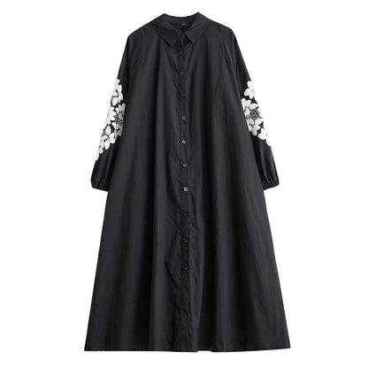 【ワンピース】春 秋 冬 シンプル プリント 切り替え 大きいサイズ 長袖 ワンピース 【SHシリーズ】