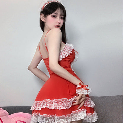 【クリスマス】クリスマスコスチューム レディース 赤色 セクシー ワンピース 新作 可愛い ハルタネック ランジェリー タイト 制服