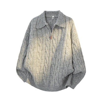 【単品注文】【セットアップ】ヴィンテージ風 ケーブルニット × スウェットパンツ 秋冬 新作 ゆったり ルーズスタイル【FCシリーズ】