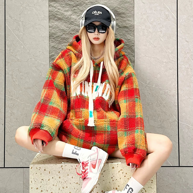 【トップス】フード付き アメリカン刺繍 パーカー レディース ゆったり 裏起毛 厚手【FCシリーズ】