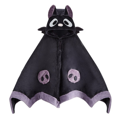 【ハロウィン】コウモリ エアコン毛布 サンゴフリース 昼寝用 ケープ フード付き パジャマ 可愛い レディース