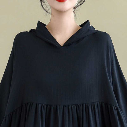 【ワンピース】春 秋 冬 フェミニン風 フード付き 長袖 ワンピース 【SHシリーズ】