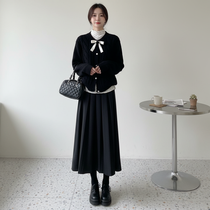 【セットアップ】春 秋 冬 ニット セーター + スカート 2点セット 【JZシリーズ】