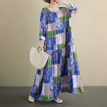 【ワンピース】チェック プリント 春 秋 冬 長袖 ワンピース 【SHシリーズ】