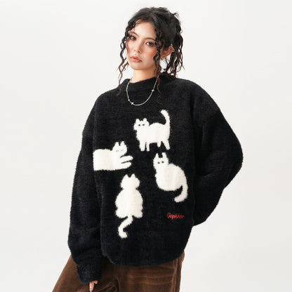 【トップス】春 秋 冬 モヘア 厚手 ニットプルオーバー ヘビーウェイト セーター 【FCシリーズ】