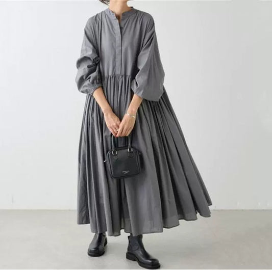 【24AW】【ワンピース】気質アップ 着痩せ 長袖ワンピース