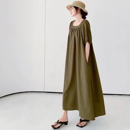 【ワンピース】上品 大きいサイズ ゆったり 半袖 ワンピース 【JZシリーズ】