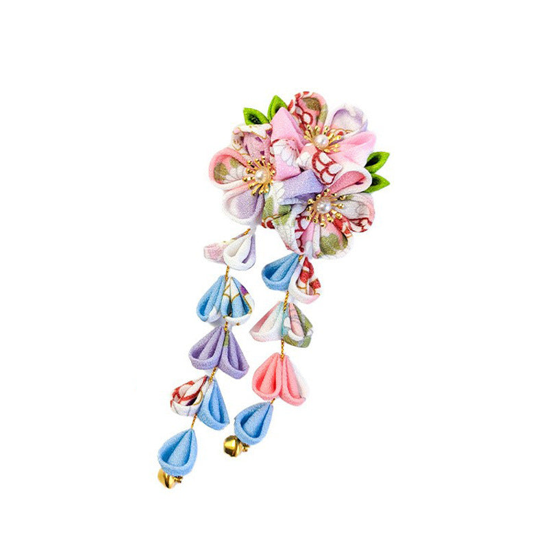 【セットアップ】夏 手作り布製  髪飾り つまみ細工風 和風ヘアアクセサリー 【SHシリーズ】