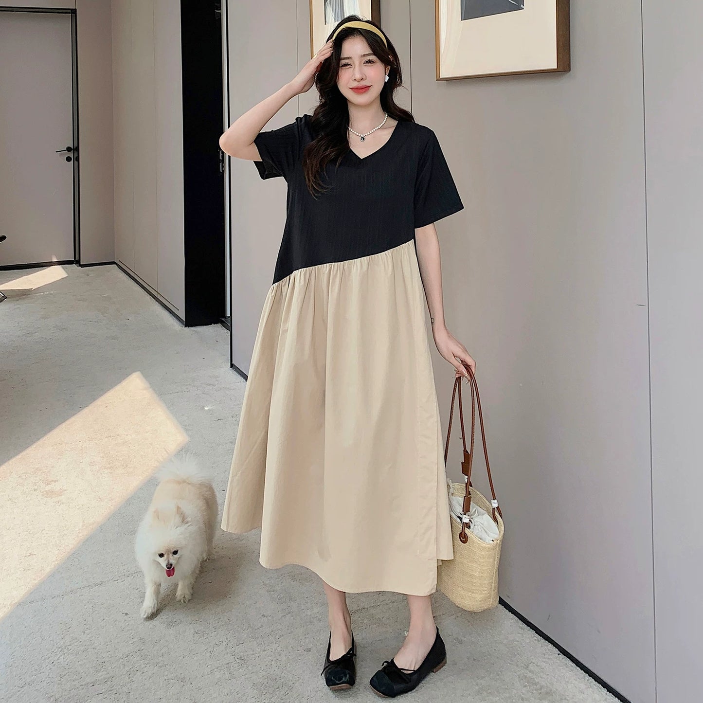 60%OFF⭐️期間限定【ワンピース】レイヤード風 アシンメトリー Aライン 半袖 ワンピース 【JZシリーズ】