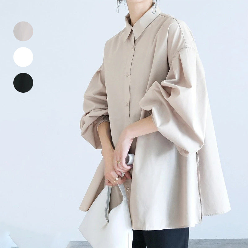 【トップス】夏 韓国風 ランタンスリーブ シャツ