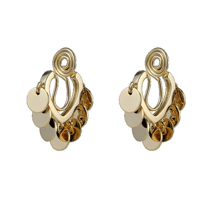 【🎁 B2G1｜先行スタート！】【グッズ】クールなピアス シルバーフリンジイヤリング ノンホール＆ミニマル韓国風デザイン