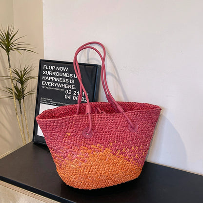 10色展開【バッグ】大容量 通勤 トートバッグ 夏新作 ビーチ旅行リゾート 編みバッグ ショルダーバッグ