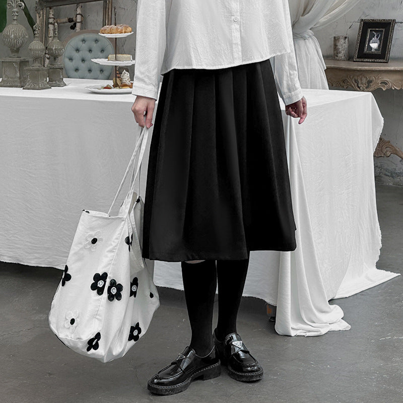 【ボトムス】春 秋 冬 ハイウエスト Aライン プリーツスカート 【AHシリーズ】